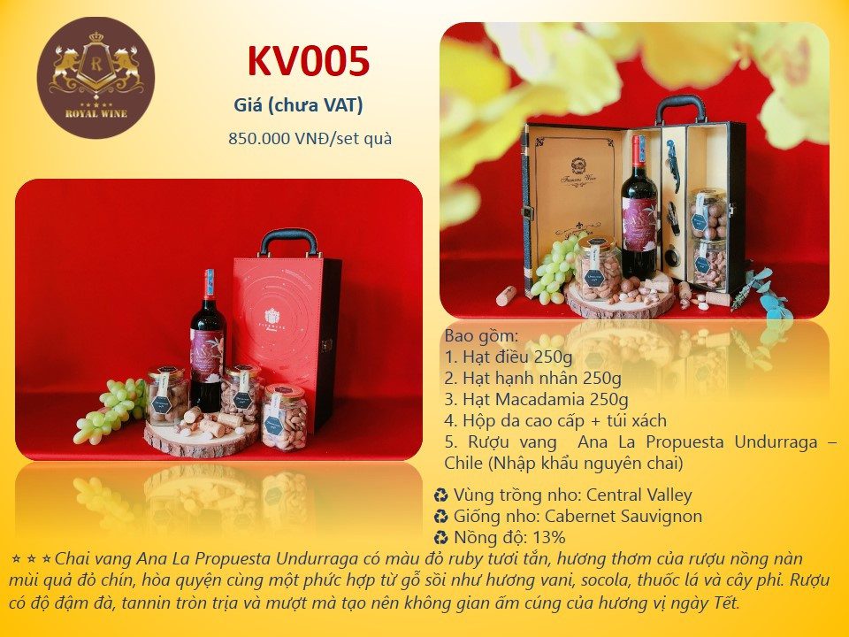 Hộp quà tặng rượu vang Tết Nhâm Dần 2022 KV005
